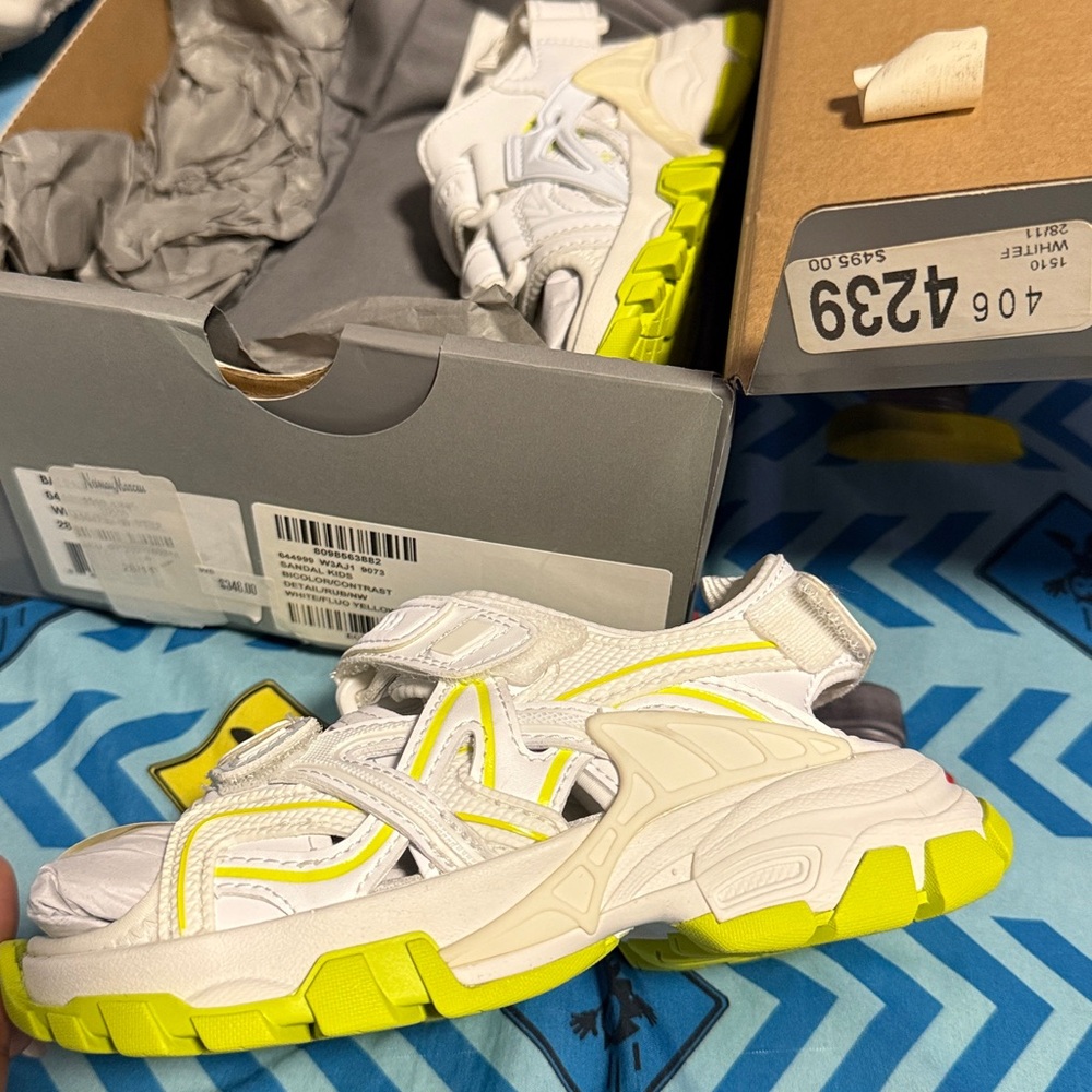 Balenciaga track sandals kids.